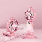 Digital Display Folding Spray Cooling Fan Handheld