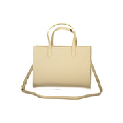 Beige Polyurethane Women Handbag
