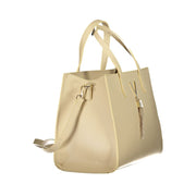 Beige Polyurethane Women Handbag