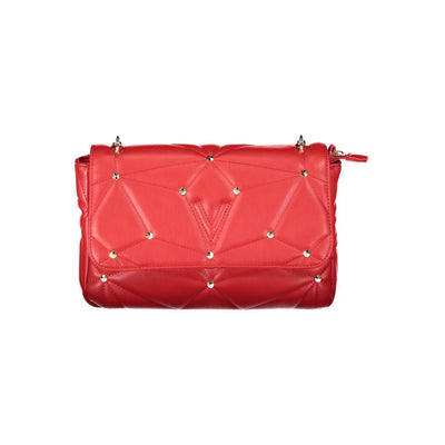 Red Polyurethane Women Shoulder Bag