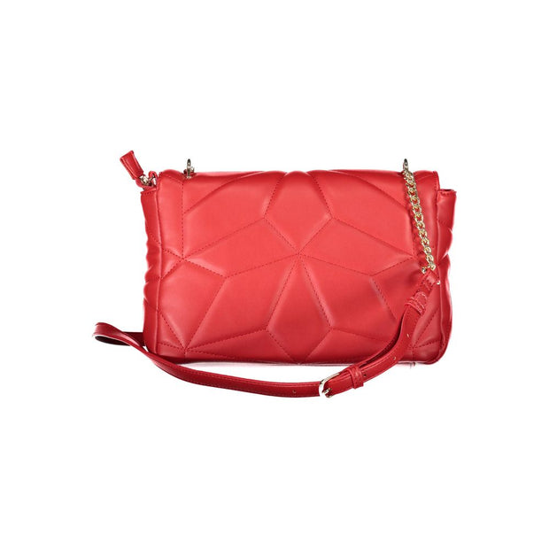 Red Polyurethane Women Shoulder Bag