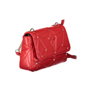 Red Polyurethane Women Shoulder Bag