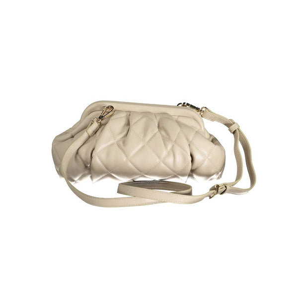 Beige Polyurethane Women Handbag