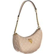 Beige Polyurethane Women Shoulder Bag