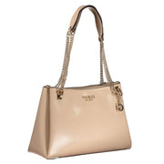 Beige Polyurethane Women Handbag