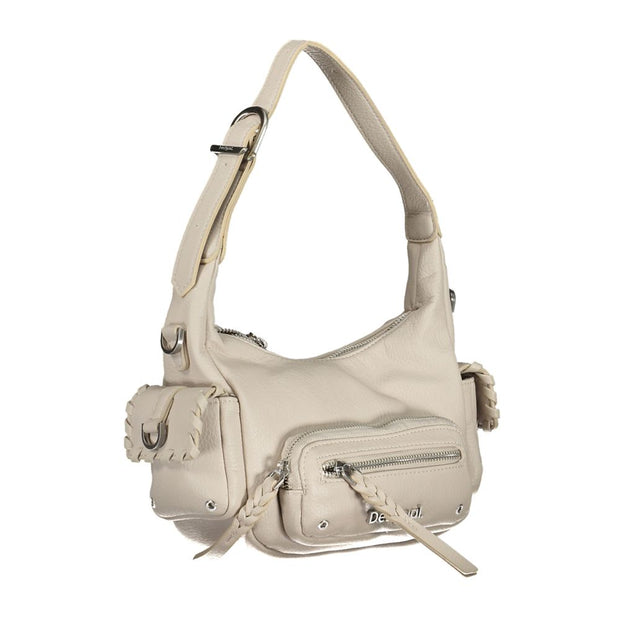 White Polyurethane Women's Handbag