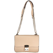 Beige Polyurethane Women Handbag