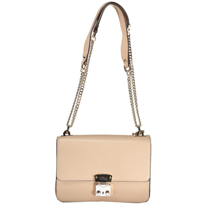 Beige Polyurethane Women Handbag