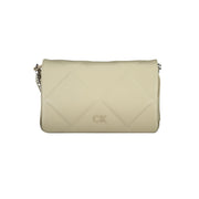 Beige Polyurethane Women Shoulder Bag