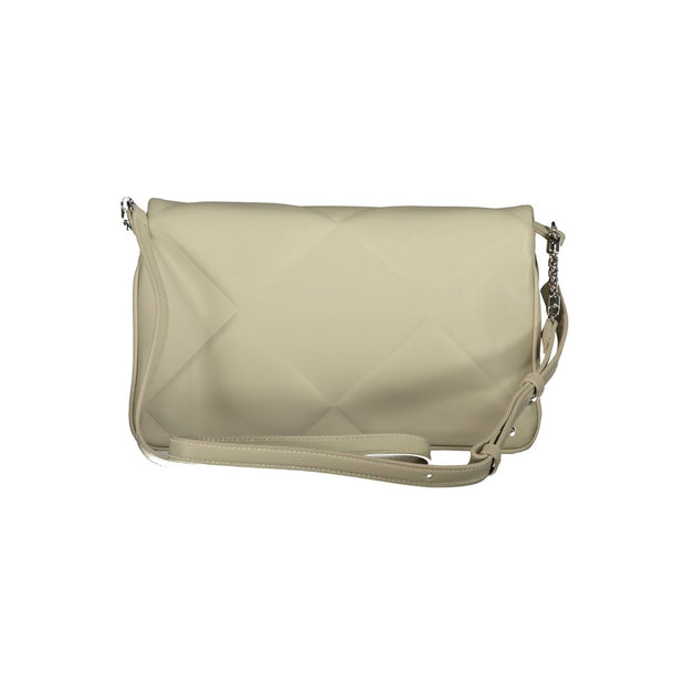 Beige Polyurethane Women Shoulder Bag