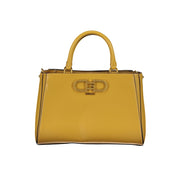 Yellow Polyurethane Women Handbag