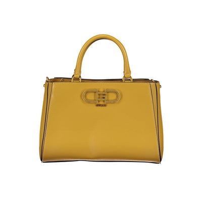 Yellow Polyurethane Women Handbag