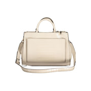 Beige Polyurethane Women Handbag