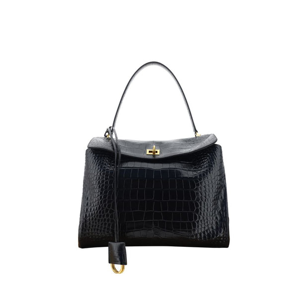 Black Calf Leather Bos Taurus Handbag