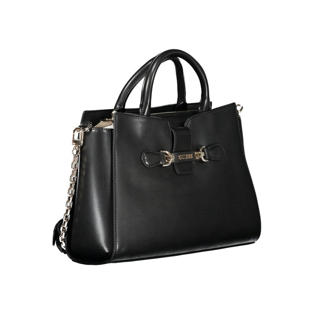 "Nero Poliuretano Women Handbag"