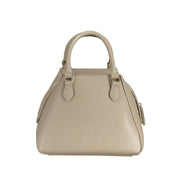 Beige Polyurethane Women Handbag