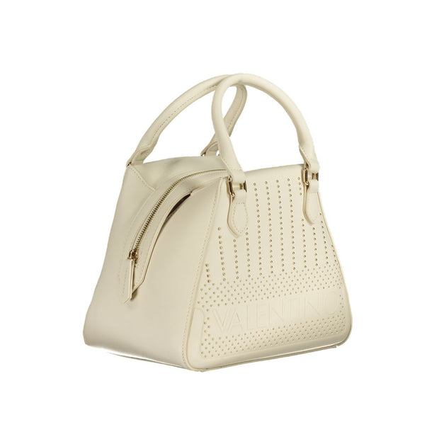 Bianco Polyurethane Women Handbag