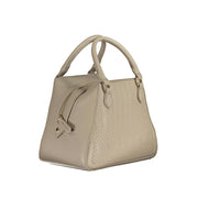 Beige Polyurethane Women Handbag
