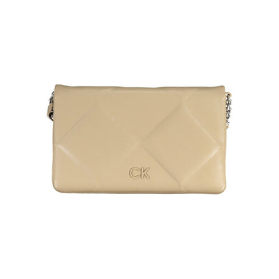Beige Polyester Women Shoulder Bag