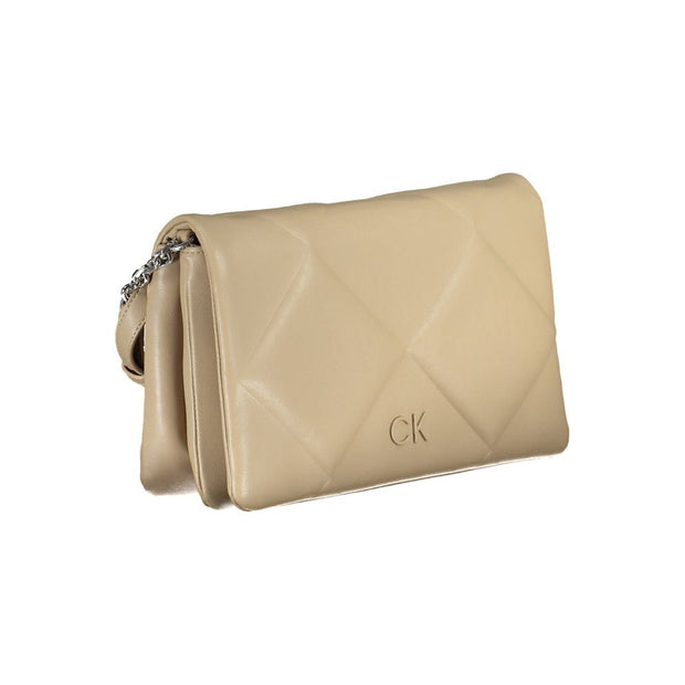 Beige Polyester Women Shoulder Bag