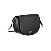 Black Polyurethane Women's Shoulder Bag