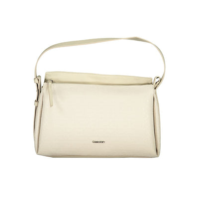 Beige Polyester Women Handbag