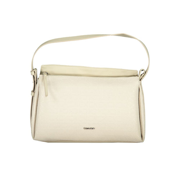 Beige Polyester Women Handbag