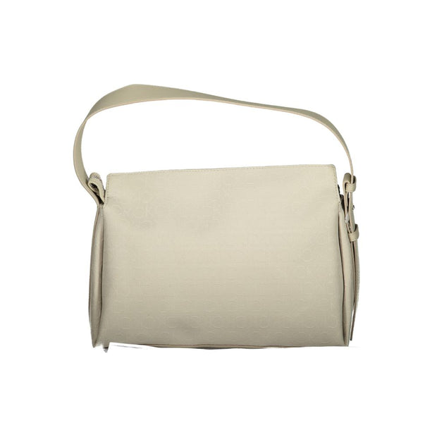 Beige Polyester Women Handbag