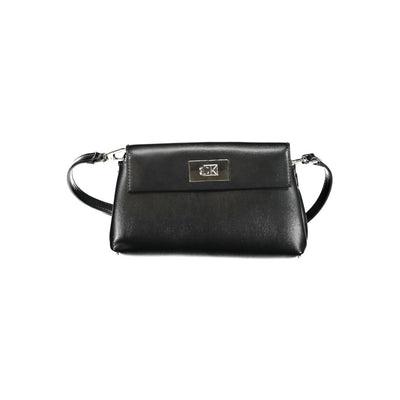 Black Polyester Women Handbag