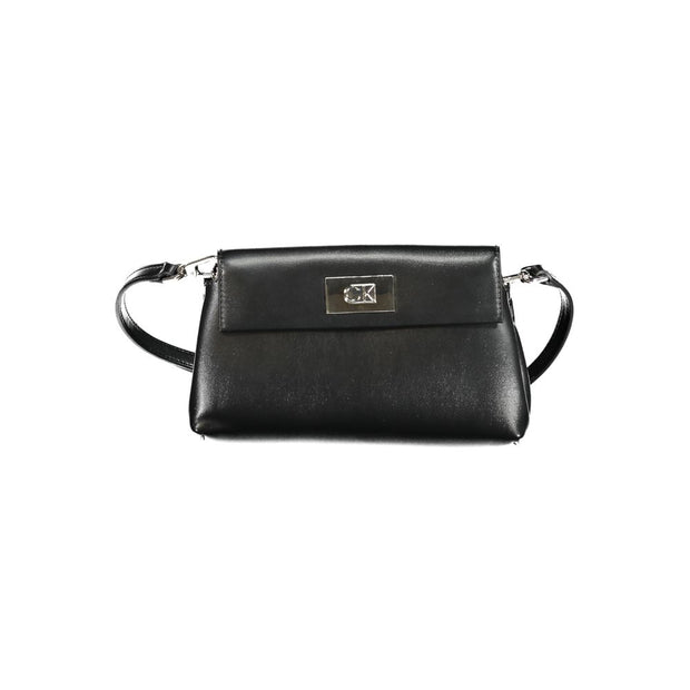 Black Polyester Women Handbag