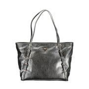 Black Polyurethane Women Handbag