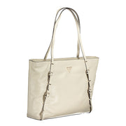 Beige Polyurethane Women's Handbag