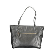 Black Polyurethane Women Handbag