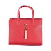 Red Polyurethane Women Handbag