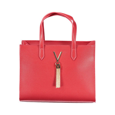 Red Polyurethane Women Handbag