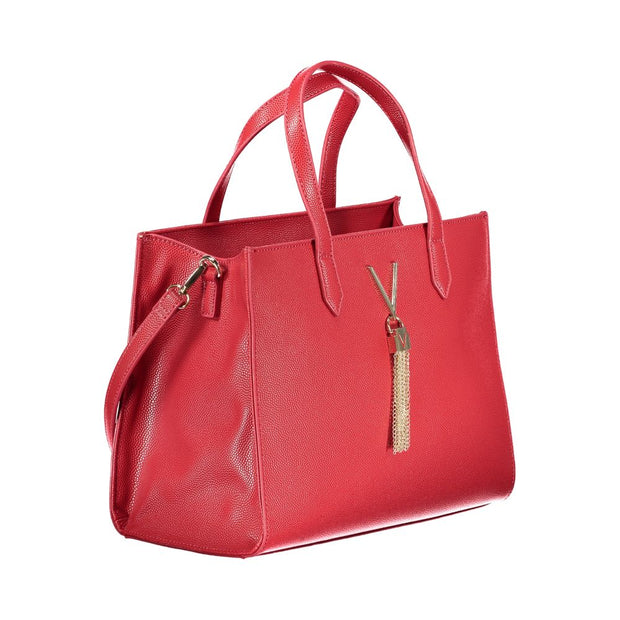 Red Polyurethane Women Handbag