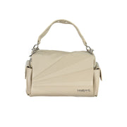 Beige Polyurethane Women Handbag
