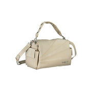 Beige Polyurethane Women Handbag