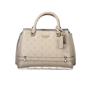 Beige Polyethylene Women Handbag