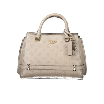 Beige Polyethylene Women Handbag