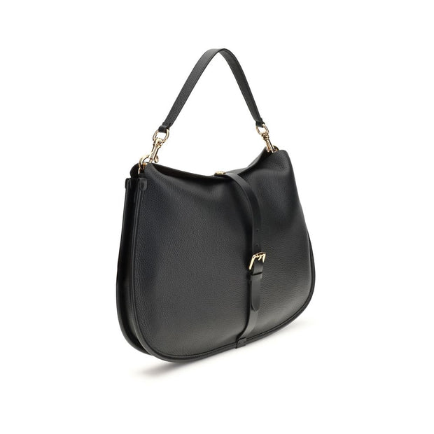 Black Calf Leather Bos Taurus Shoulder Bag