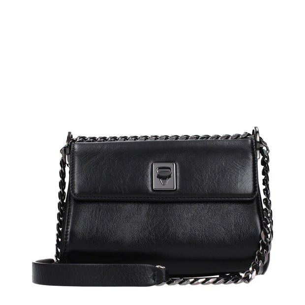 Black Leather Crossbody Bag