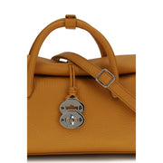 Beige Calf Leather Bos Taurus Shoulder Bag