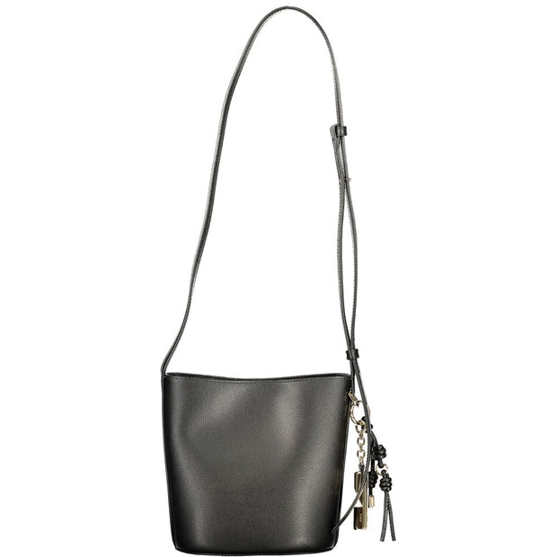 Black Leather Women Bucket Bag