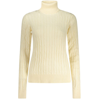 White Viscose Women's Turtleneck Sweater